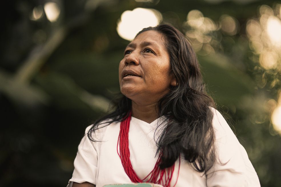 La mayora Lejandrina Pastor, de la comunidad wiwa, del pueblo Achíntukua en la Sierra Nevada de Santa Marta.