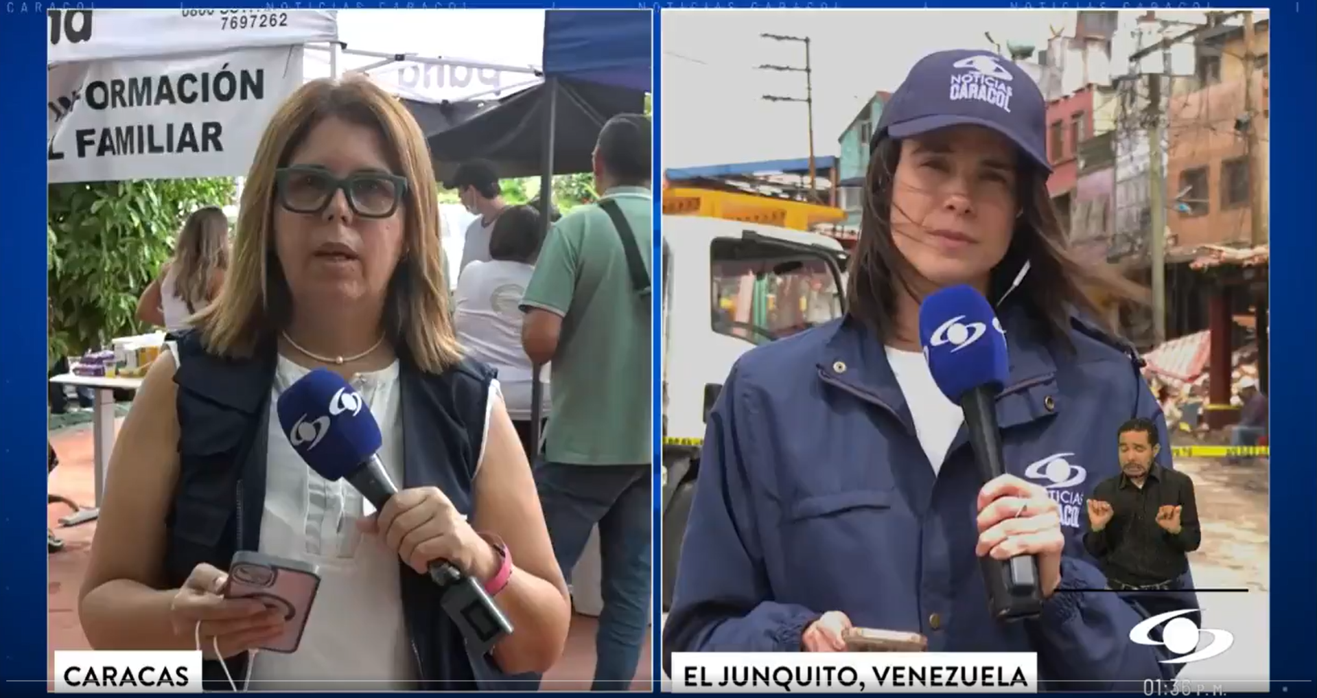 Entre lágrimas, periodista de ‘Noticias Caracol’ pidió buscar a sus familiares en Venezuela