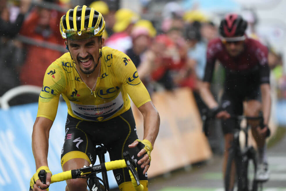 Se apretó el Tour: Alaphilippe sufrió, pero sigue con la camiseta amarilla