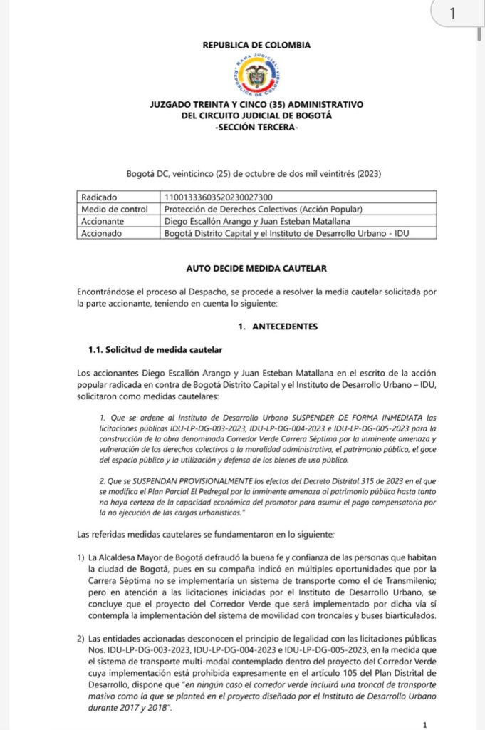Juzgado 35 Administrativo de Bogotá