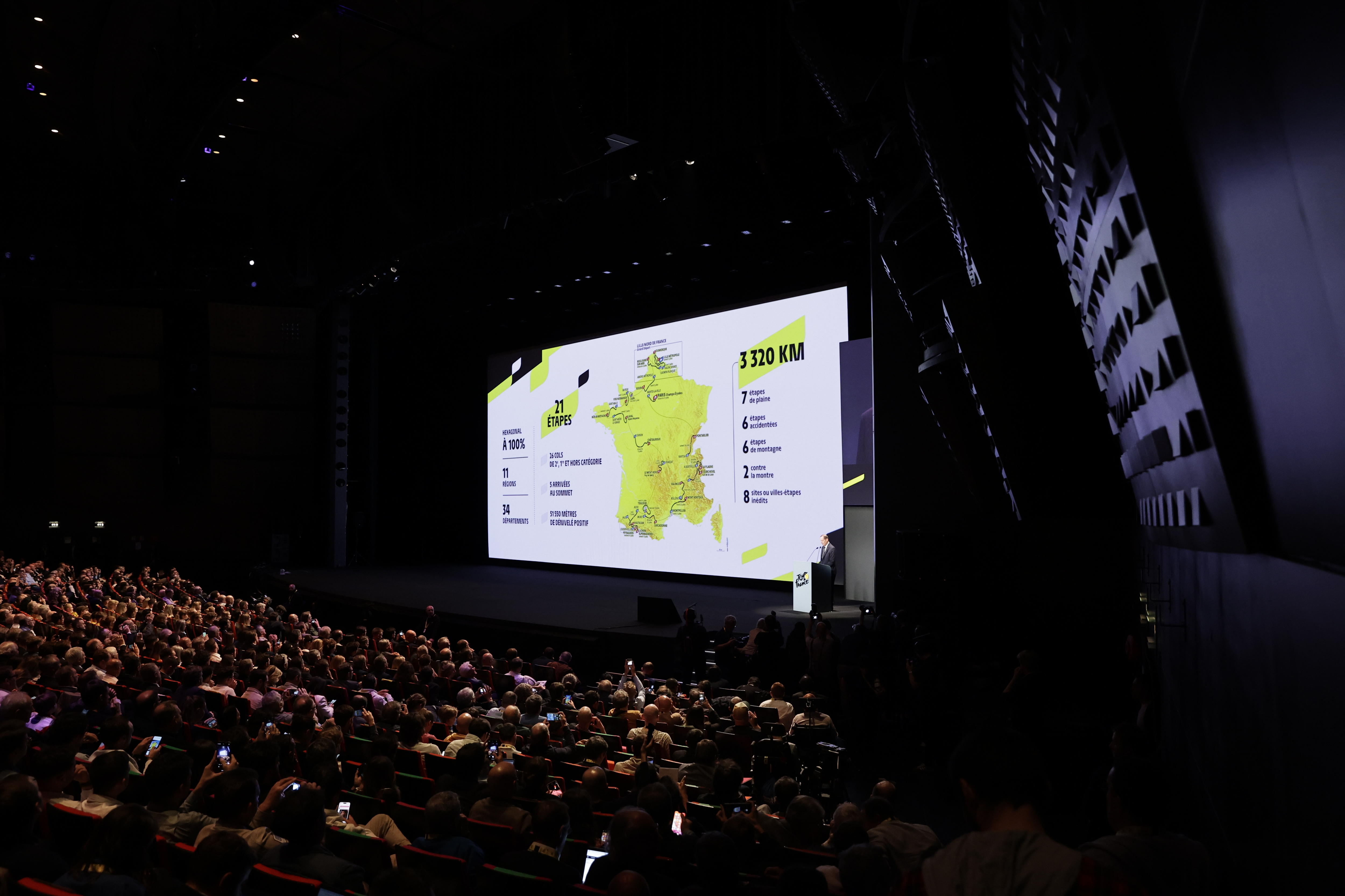 Paris (France), 29/10/2024.- View of the Tour de France Men 2025 map during the presentation of the Men and Women Tour de France 2025 cycling race in Paris, France, 29 October 2024. The 112th edition of the Tour de France will start from Lille, France, on 05 July 2025 and will arrive in Paris, France, on 21 July 2025. (Ciclismo, Francia) EFE/EPA/CHRISTOPHE PETIT TESSON