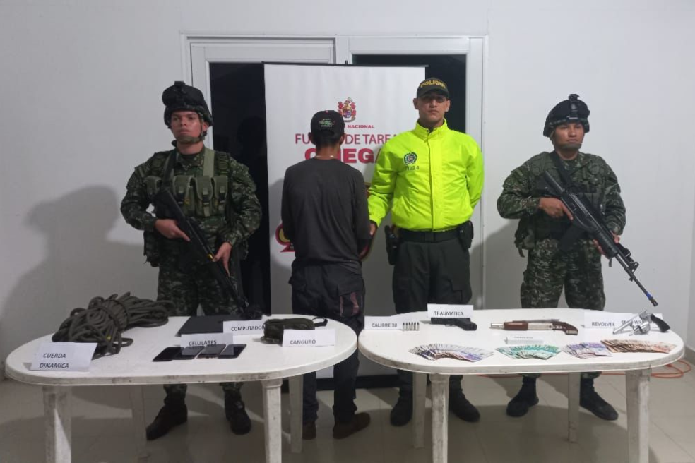 Capturan en Meta a alias “Raúl”, presunto extorsionador del bloque Jorge Suárez