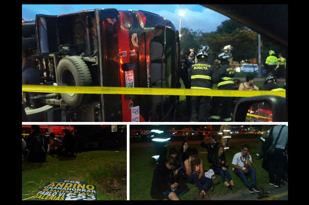 Imágenes del grave accidente de un colectivo en Bogotá
