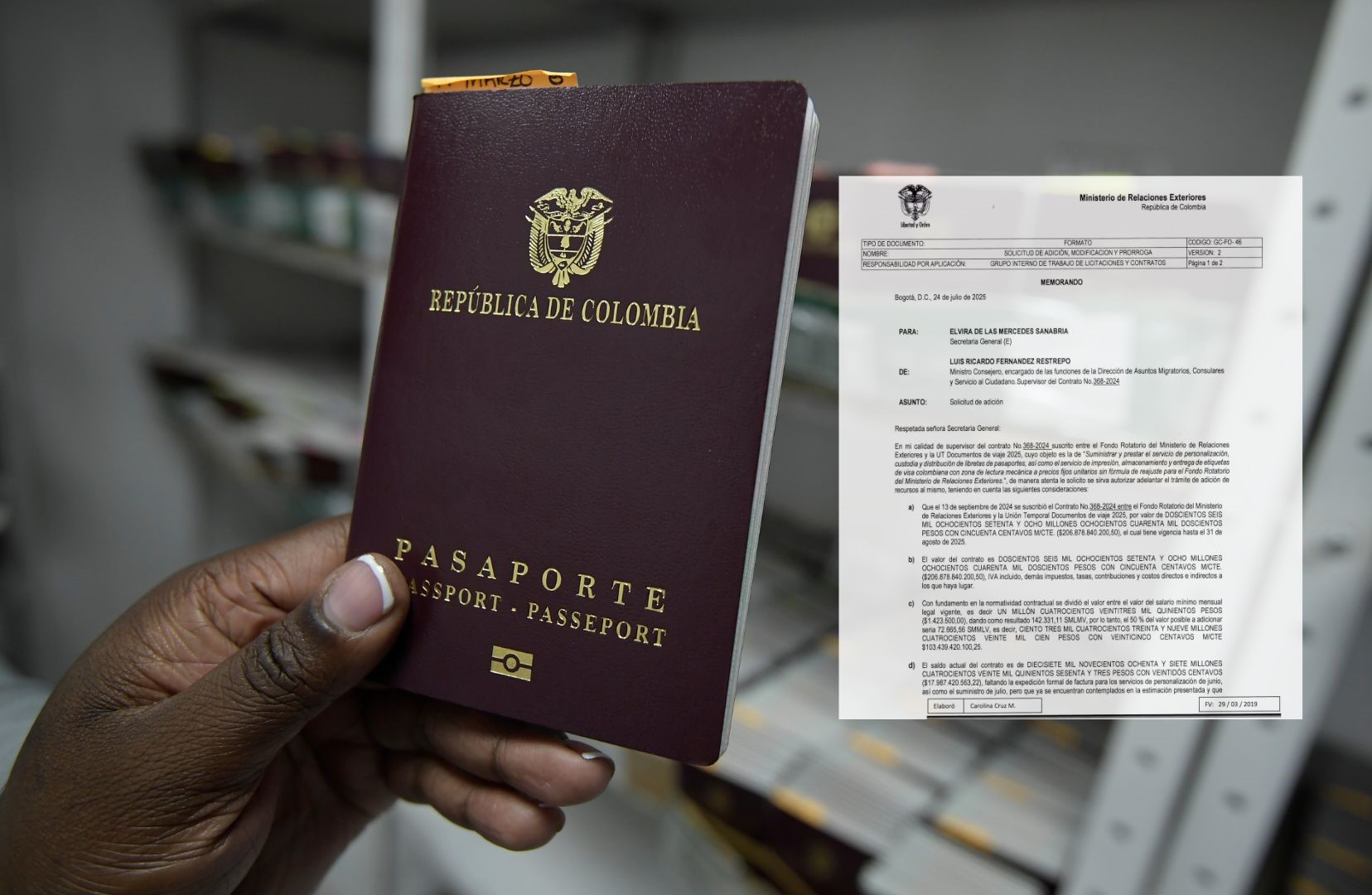 Gobierno adicionó $15.000 millones a contrato con Thomas por aumento en demanda de pasaportes
