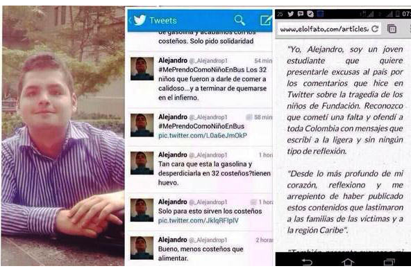 Se disculpa ‘tuitero’ que se burló de la tragedia en Fundación