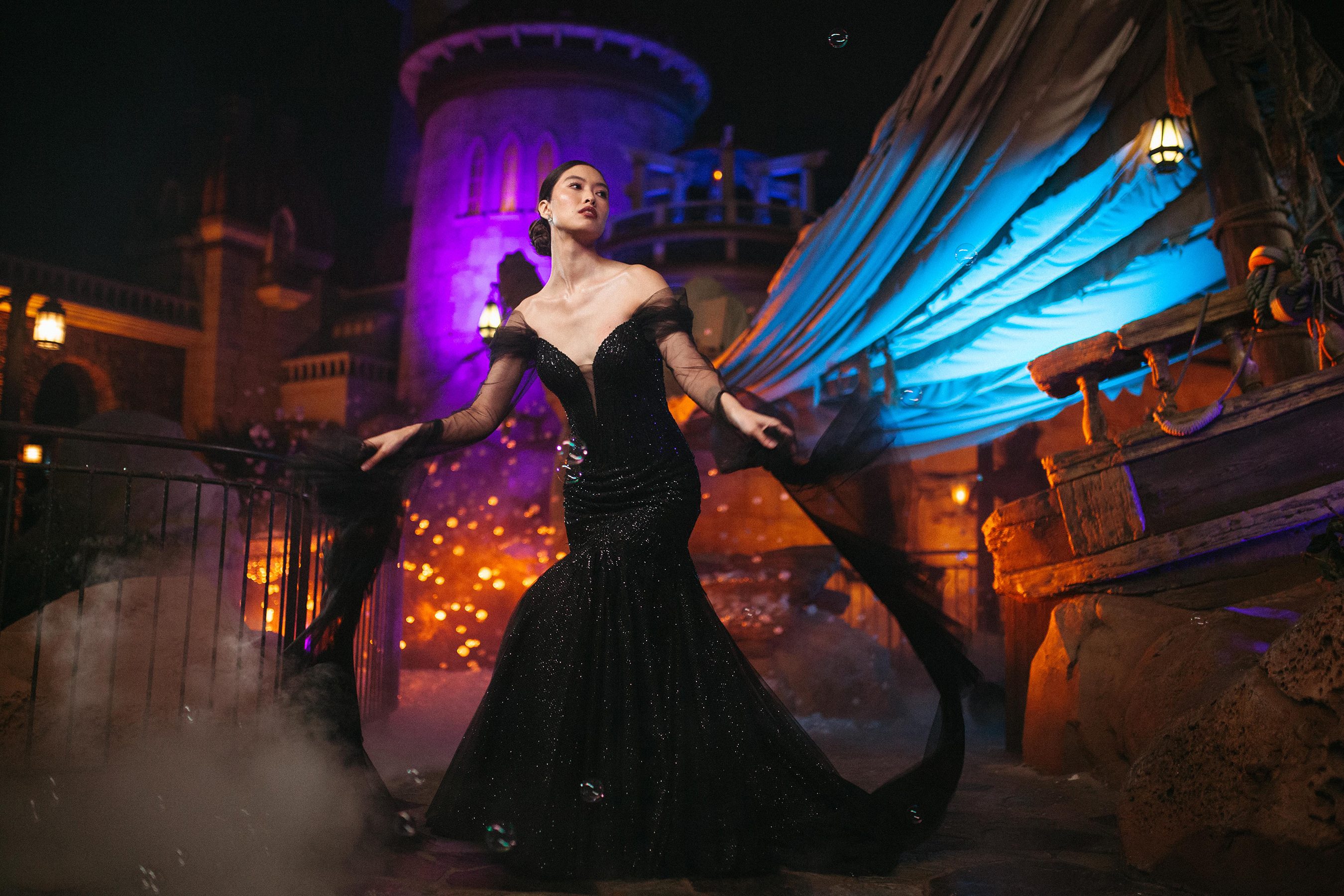 Vestido inspirado en Úrsula, la famosa bruja del mar de La Sirenita.