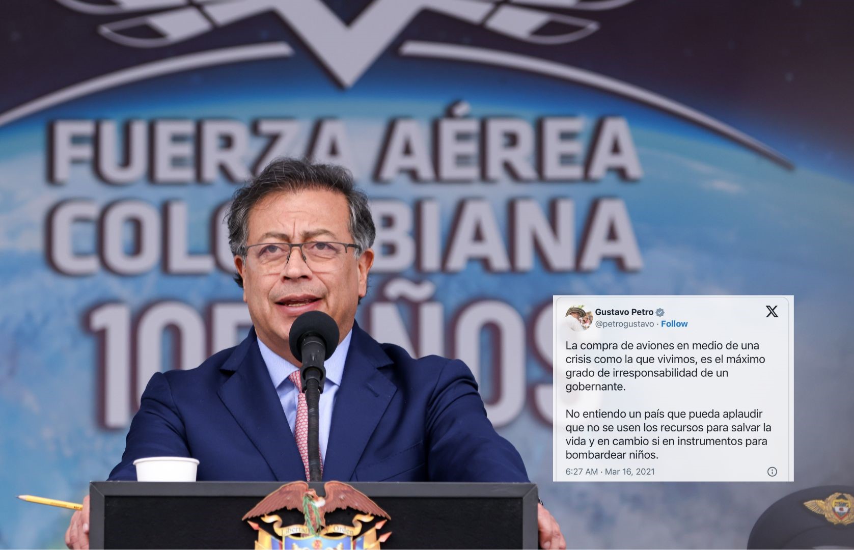 Cuestionan que Petro anuncie compra de aviones pese a las críticas que le hizo a Duque