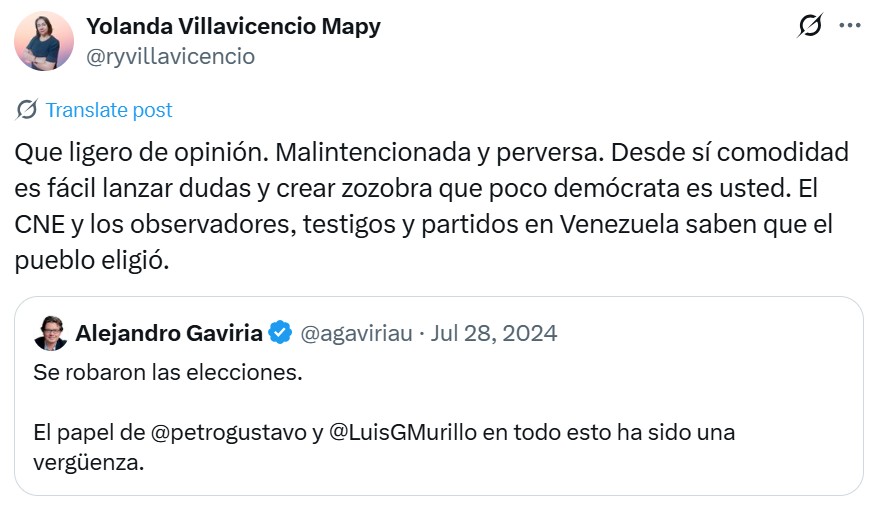 Rosa Villavicencio Cancillería Petro Venezuela