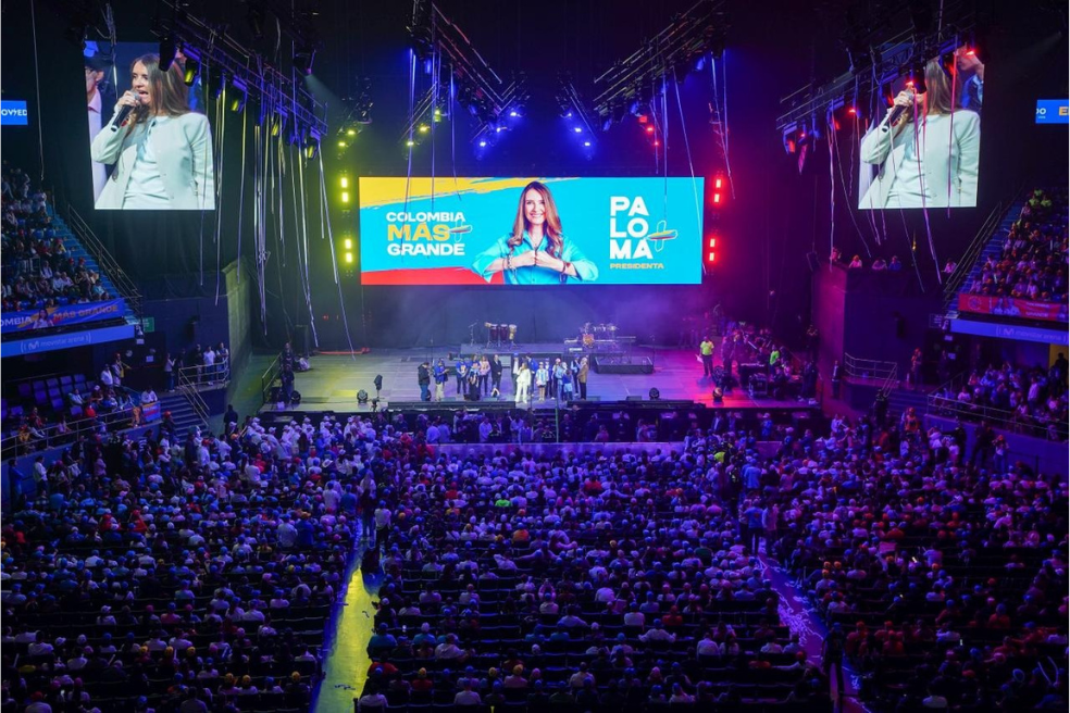La candidata del Centro Democrático, Paloma Valencia, cerró este domingo 24 de mayo su campaña pública en Bogotá.