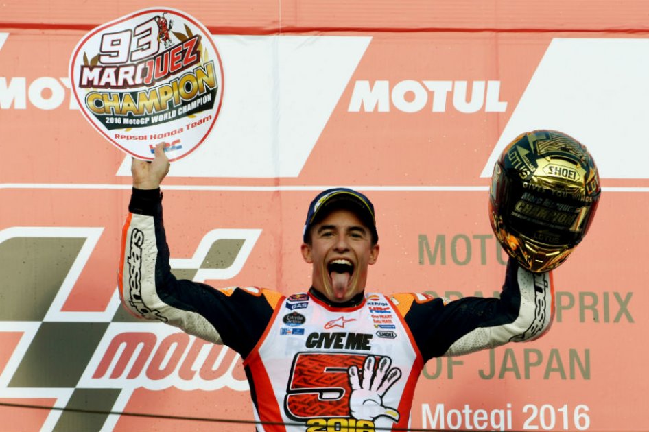 Marc Márquez campeón del campeonato mundial de Moto GP. Foto: AFP