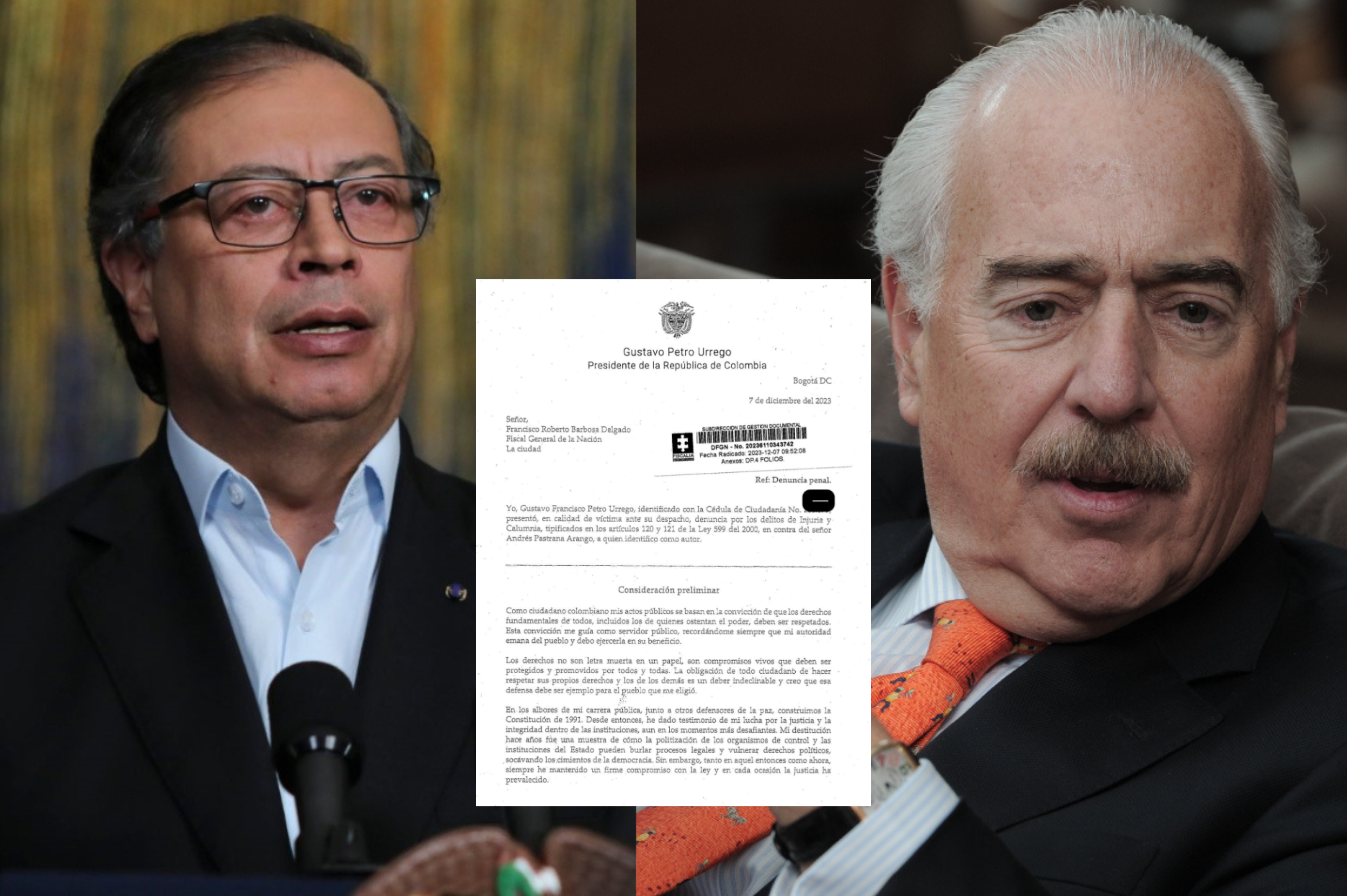 Petro radicó denuncia penal contra Andrés Pastrana por asociar a su gobierno con narcos