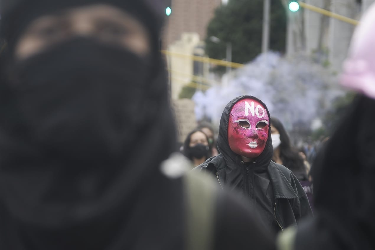 Movilización de colectivos feministas.