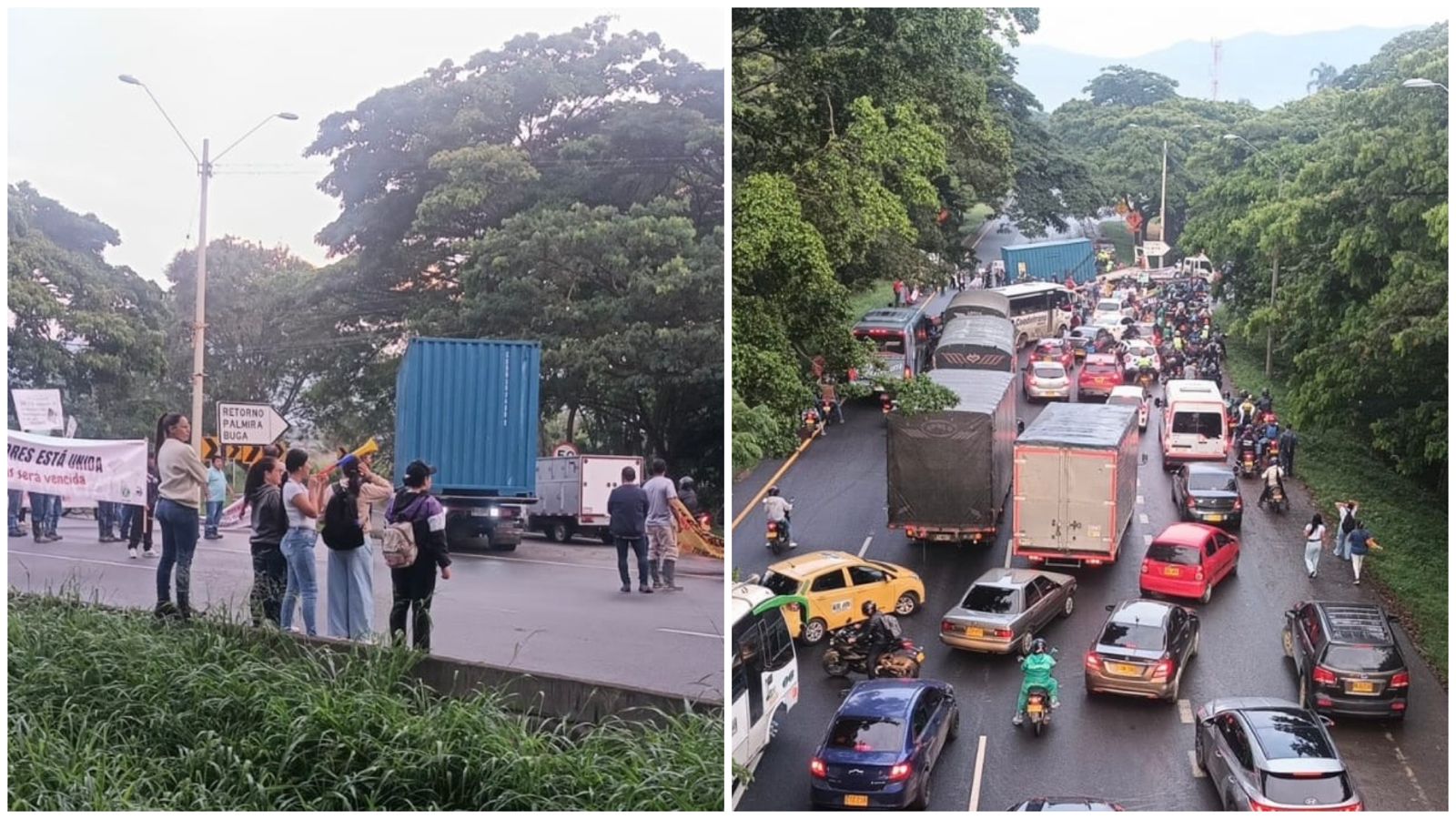 Protestas en Palmira y Buenaventura mantienen bloqueadas dos vías del Valle