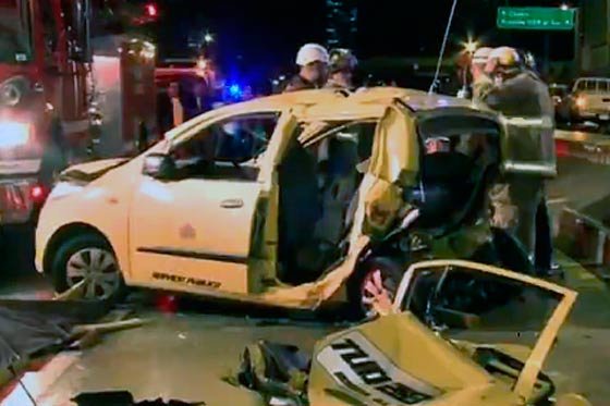 Joven aparentemente ebrio chocó taxi y mató a dos mujeres