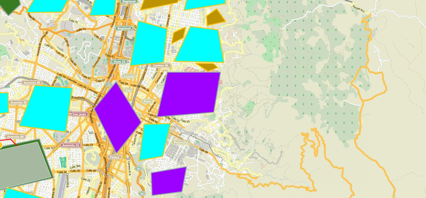 Flujo de bandas que operan en el nororiente y oriente de Medellín. Comunas Popular, Manrique, Aranjuez, Candelaria y Buenos Aires.
