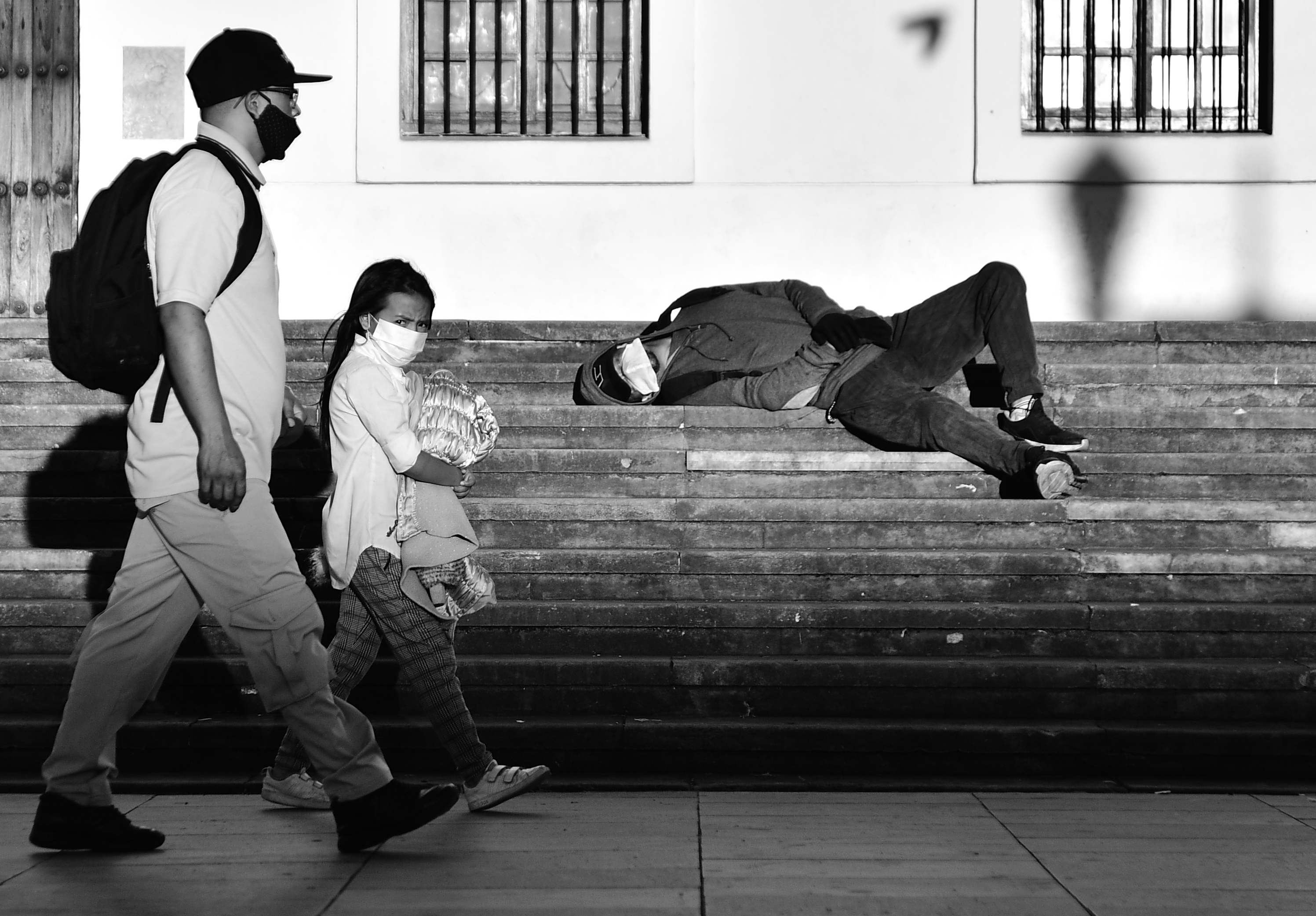 Habitante de la calle durante la pandemia, Plaza de Bolívar.