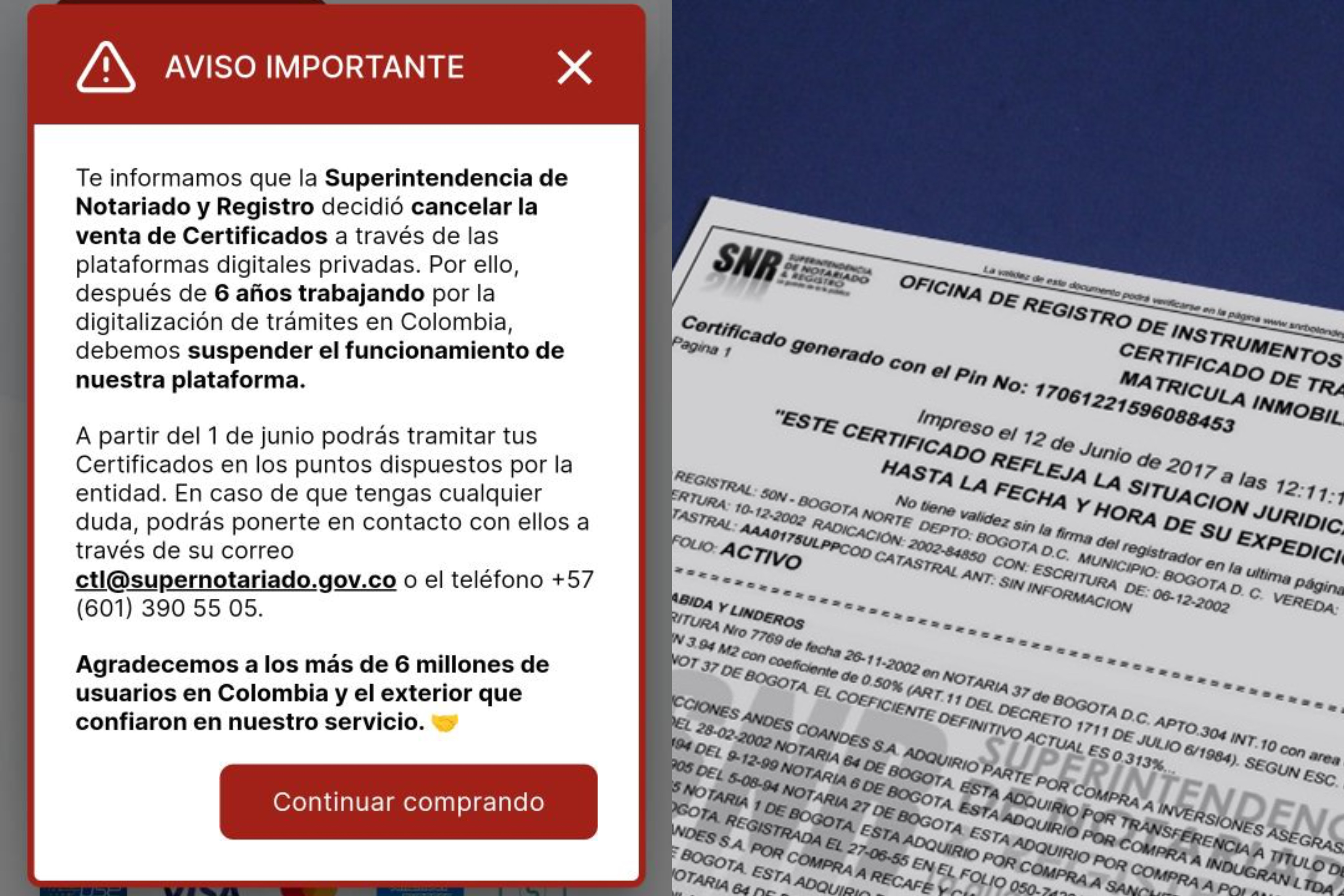 ¿Cómo sacar el certificado de tradición y libertad? Anuncian cambios en el trámite