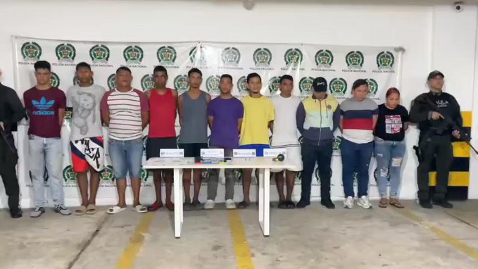 Capturan once presuntos miembros de “Los Costeños” que operaban cerca a Barranquilla