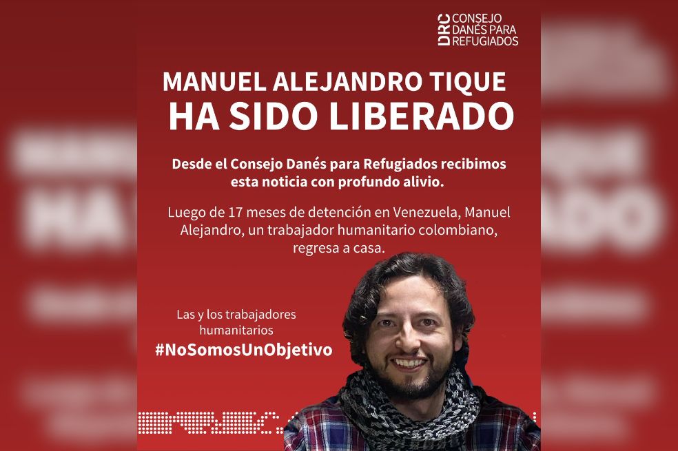 Venezuela libera al trabajador humanitario colombiano Manuel Alejandro Tique