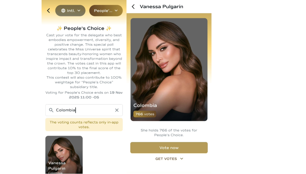 Votaciones en Miss Universe 2025: ¿Cómo votar por Vanessa Pulgarín en el certamen?