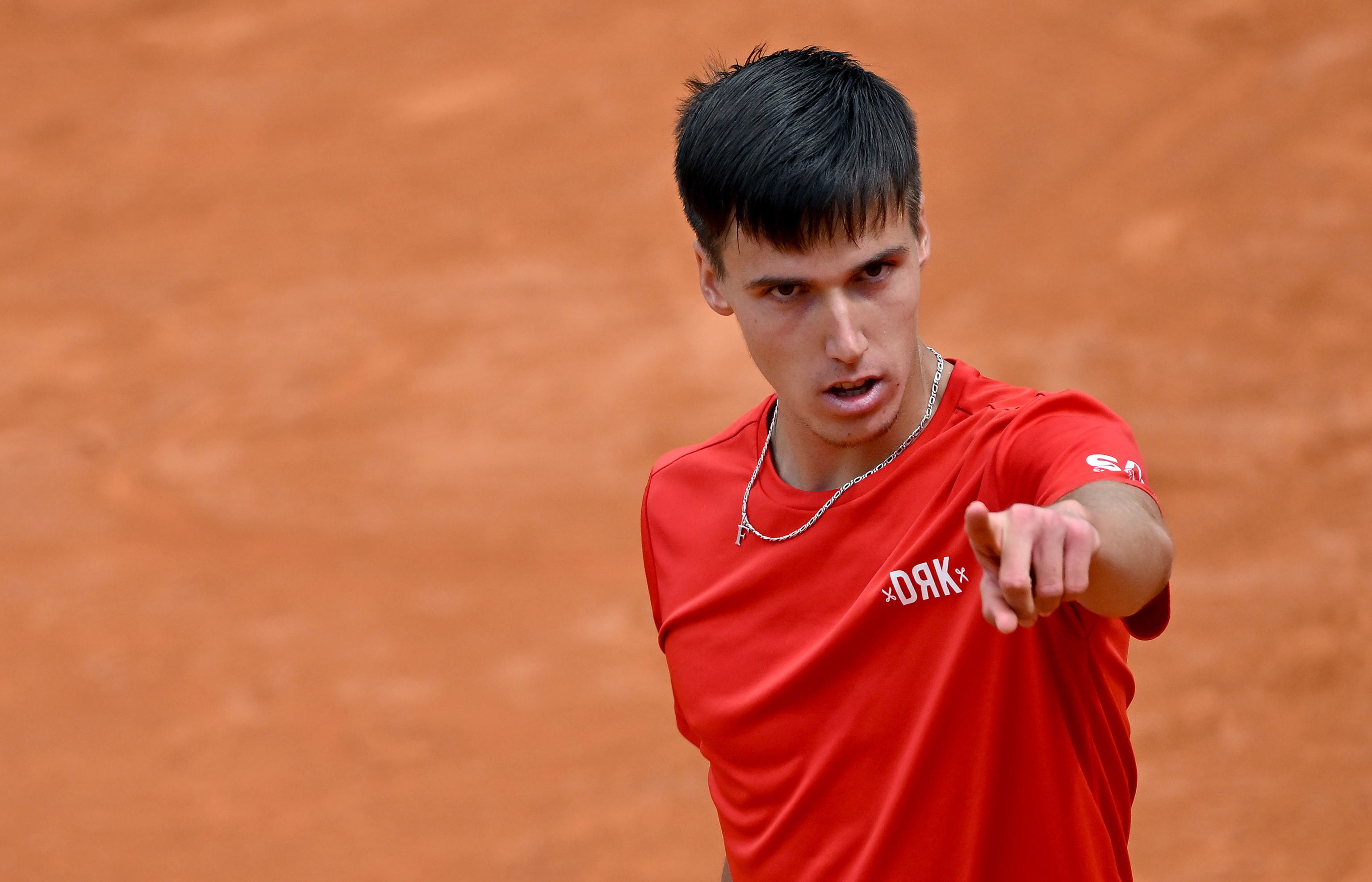 Rome (Italy), 15/05/2023.- Fabian Marozsan of Hungary celebrates after winning his men's singles third round match against Carlos Alcaraz of Spain (not pictured) at the Italian Open tennis tournament in Rome, Italy, 15 May 2023. (Tenis, Hungría, Italia, España, Roma) EFE/EPA/ETTORE FERRARI