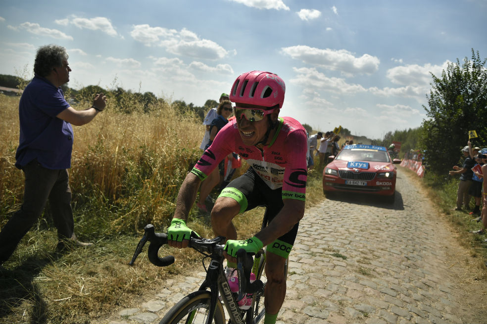 Rigoberto Urán, el más damnificado de la etapa de pavé del Tour de Francia