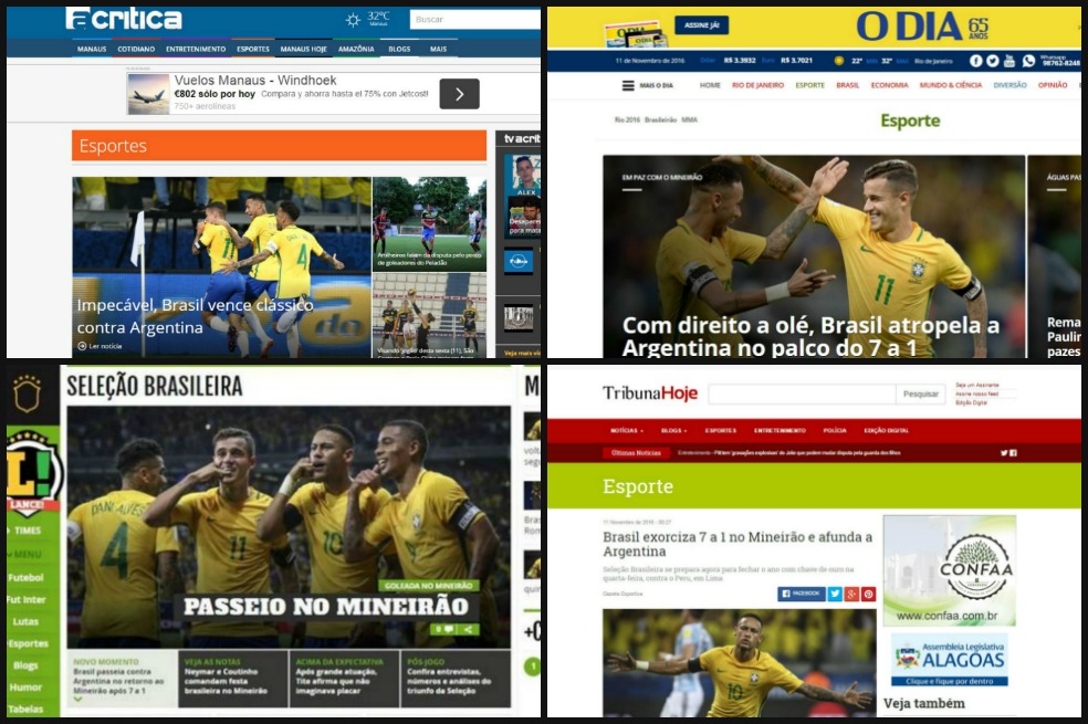 Así tituló la prensa brasilera la victoria ante Argentina