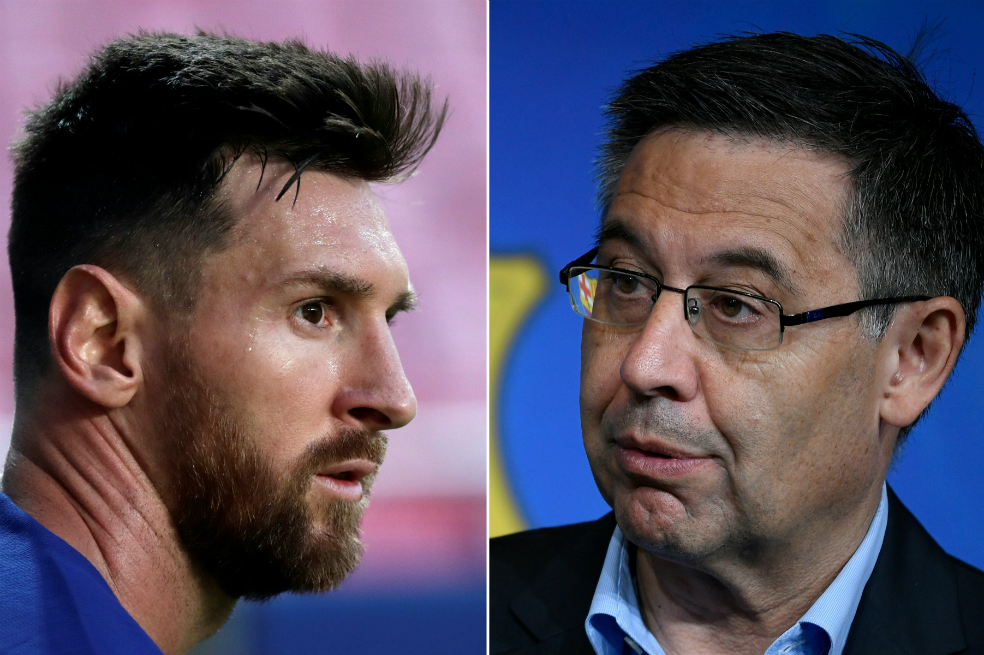 Lionel Messi, jugador más importante en la historia del Barcelona, y Josep Maria Bartomeu, actual presidente del club.