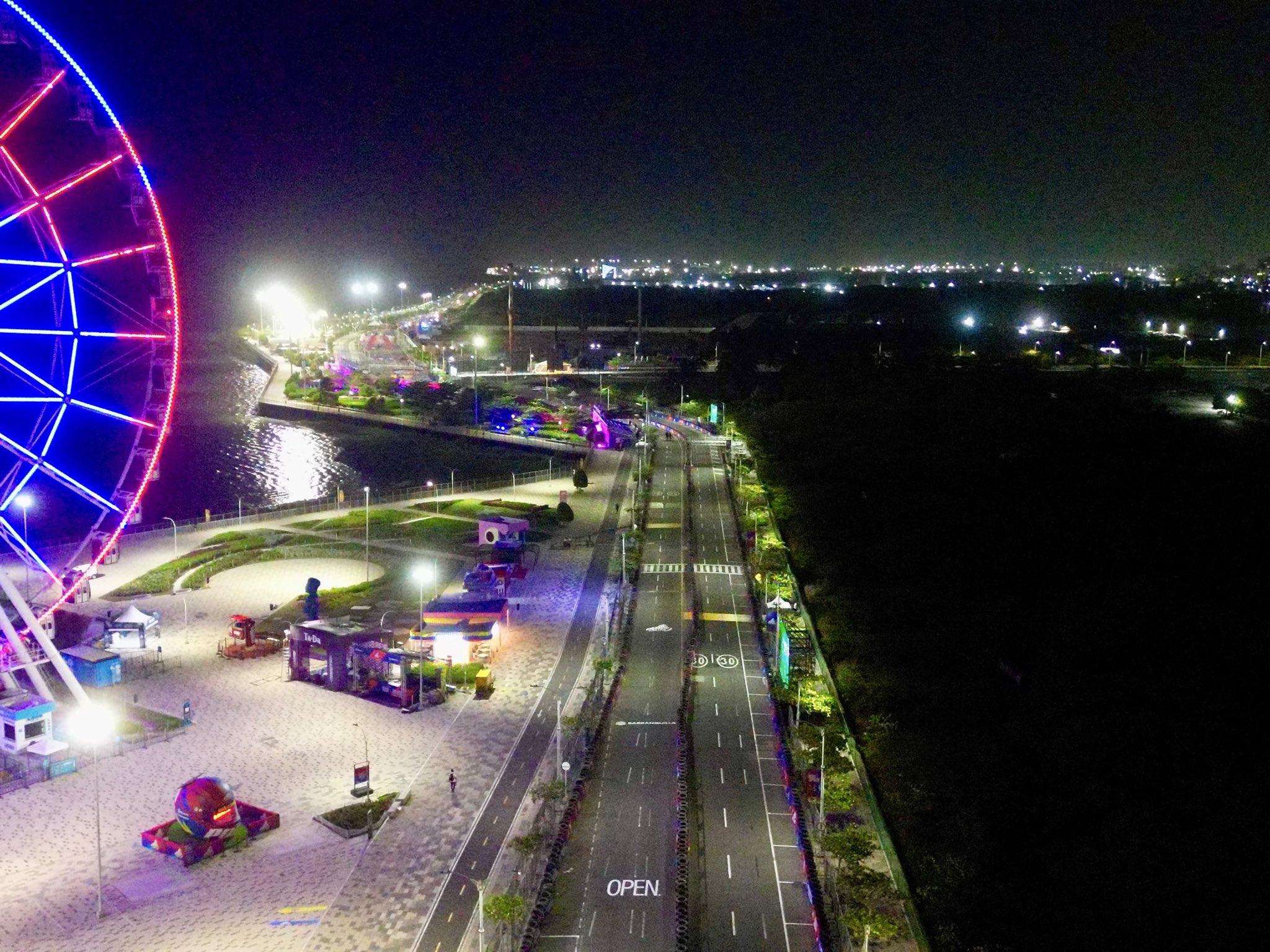 El trazado dispuesto por Barranquilla para el Circuito Pony Malta en el Gran Malecón de la ciudad.