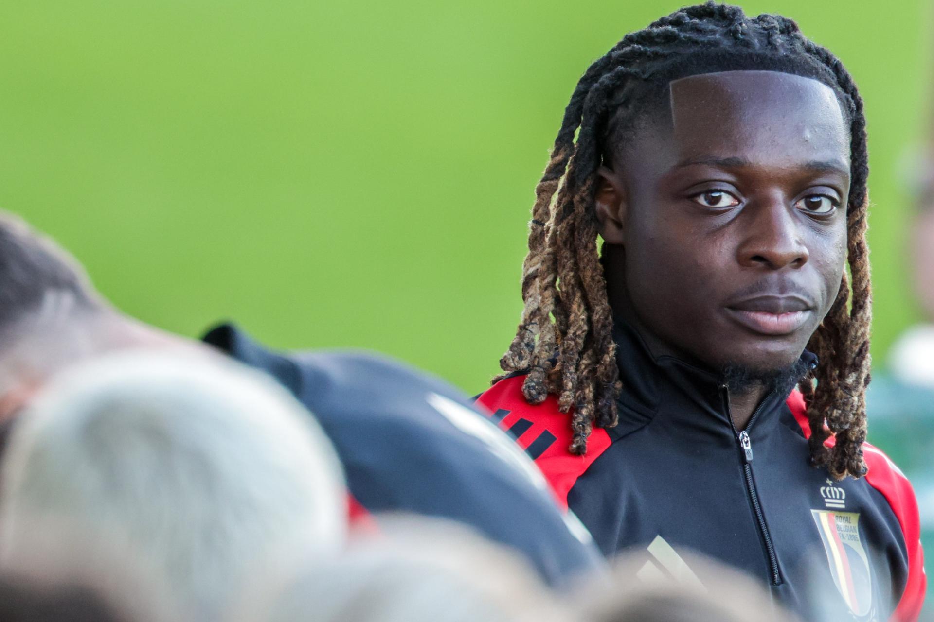 TUBIZE (Belgium), 01/09/2025.- Belgium's Jeremy Doku attends a training session, in Tubize, Belgium, 01 September 2025. Belgium will face Liechtenstein and Kazakhstan in their the FIFA World Cup qualifiers on 04 and 07 September. (Mundial de Fútbol, Bélgica, Kazajstán) EFE/EPA/OLIVIER MATTHYS
