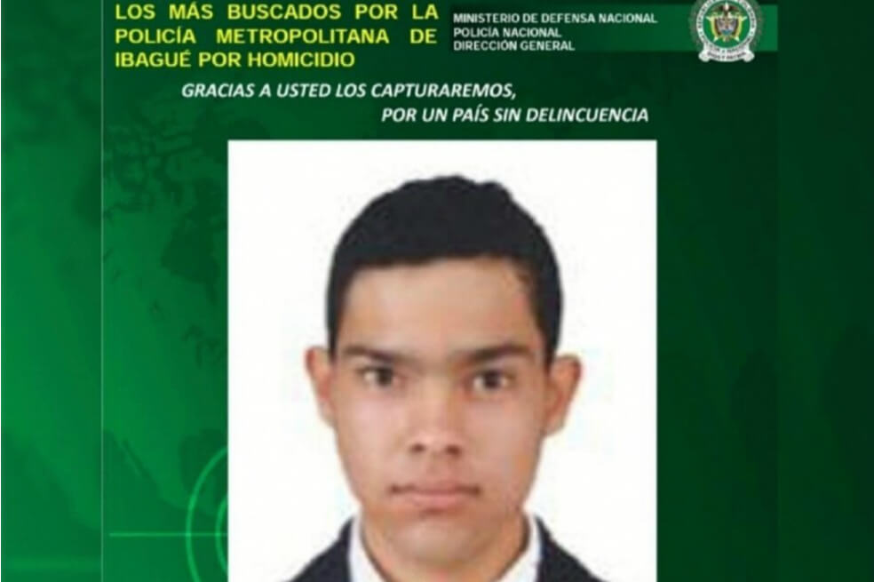 Policía publica imagen de uno de los hombres más buscados en Ibagué