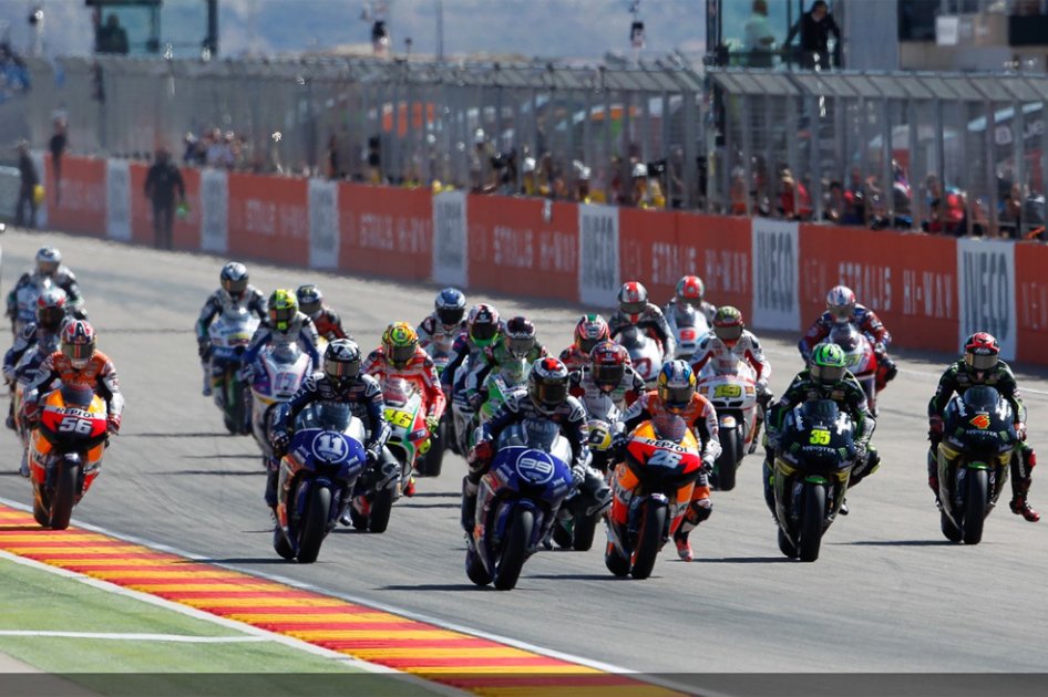 Así se vivió la salida en Aragón / Foto Tomada de MotoGP.com