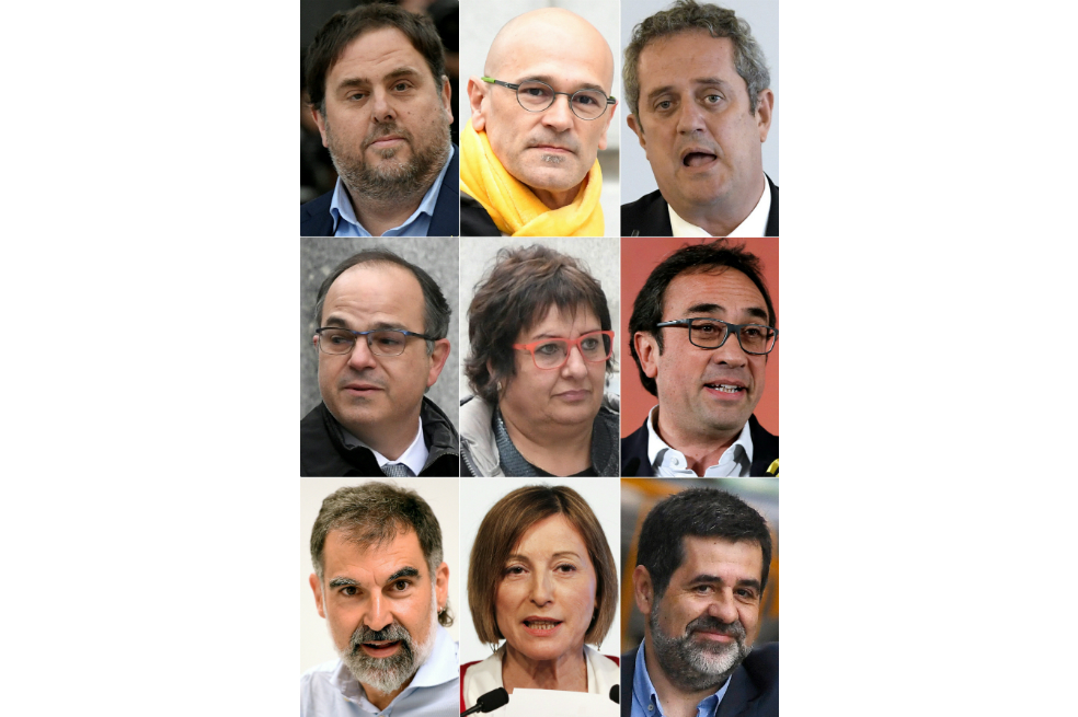 Piden hasta 25 años de cárcel para líderes separatistas catalanes