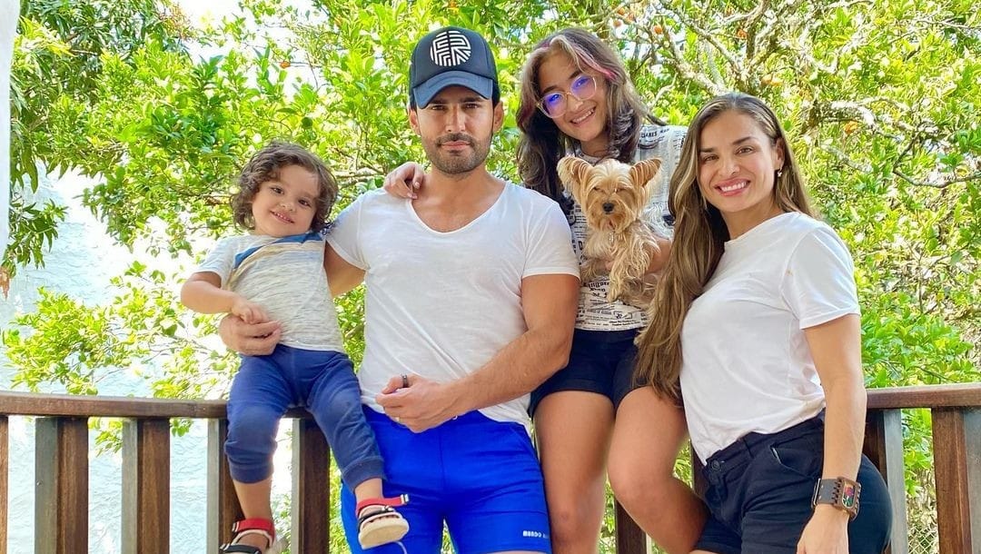 Fabián Ríos y su familia.