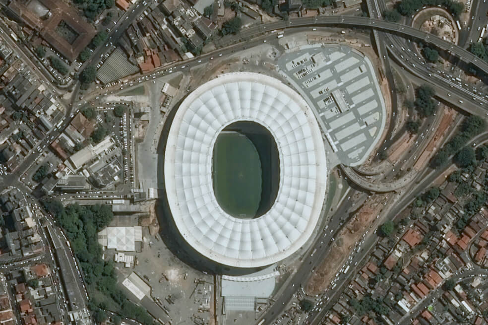Imágenes satelitales de los estadios de la Copa América