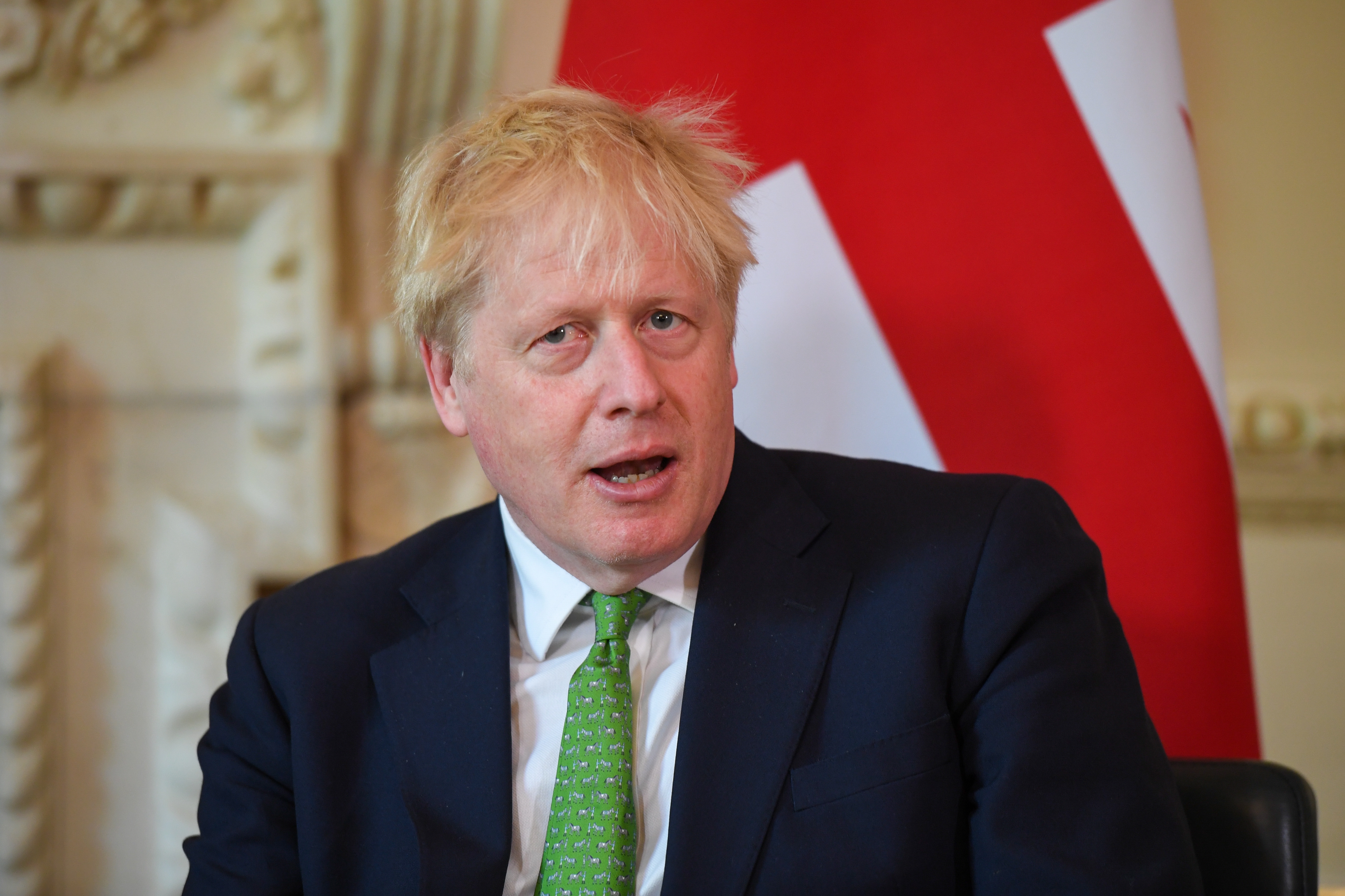 London (United Kingdom), 01/07/2022.- British Prime Minister Boris Johnson holds a bilateral meeting with New Zealand'Äôs prime minister (not pictured) at 10 Downing Street in London, Britain, 01 July 2022. Ardern is in London on the last leg of her Europe trip. (Nueva Zelanda, Reino Unido, Londres) EFE/EPA/Chris J. Ratcliffe / POOL