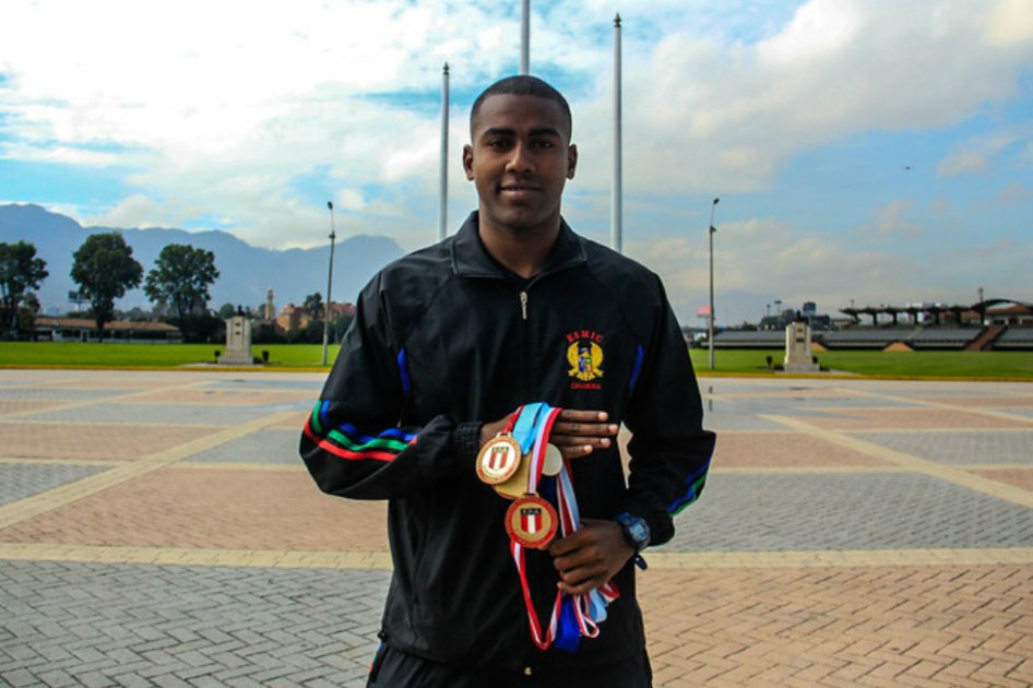 Diego Palomeque, atleta colombiano y cadete de la Escuela José María Córdova. / Comité Olímpico Colombiano