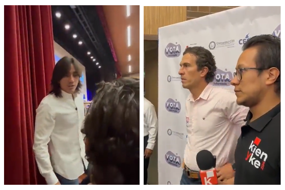 El agarrón entre los candidatos Felipe Vélez y Albert Corredor, en Medellín