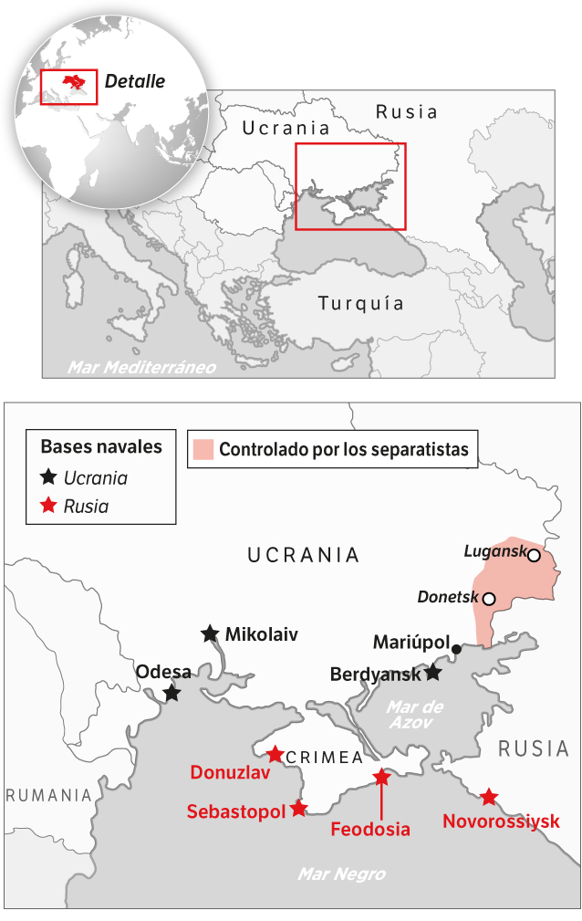Mapa del mar Negro.