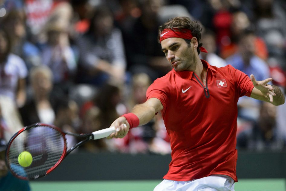 Roger Federer durante su enfrentamiento en Copa Davis contra Holanda. Foto: AFP