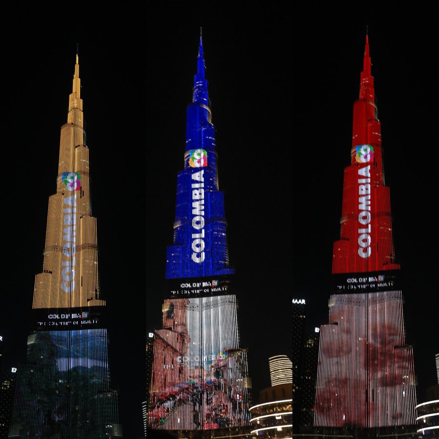 Así se vio “Colombia, el país de la belleza” proyectado en el Burj Khalifa