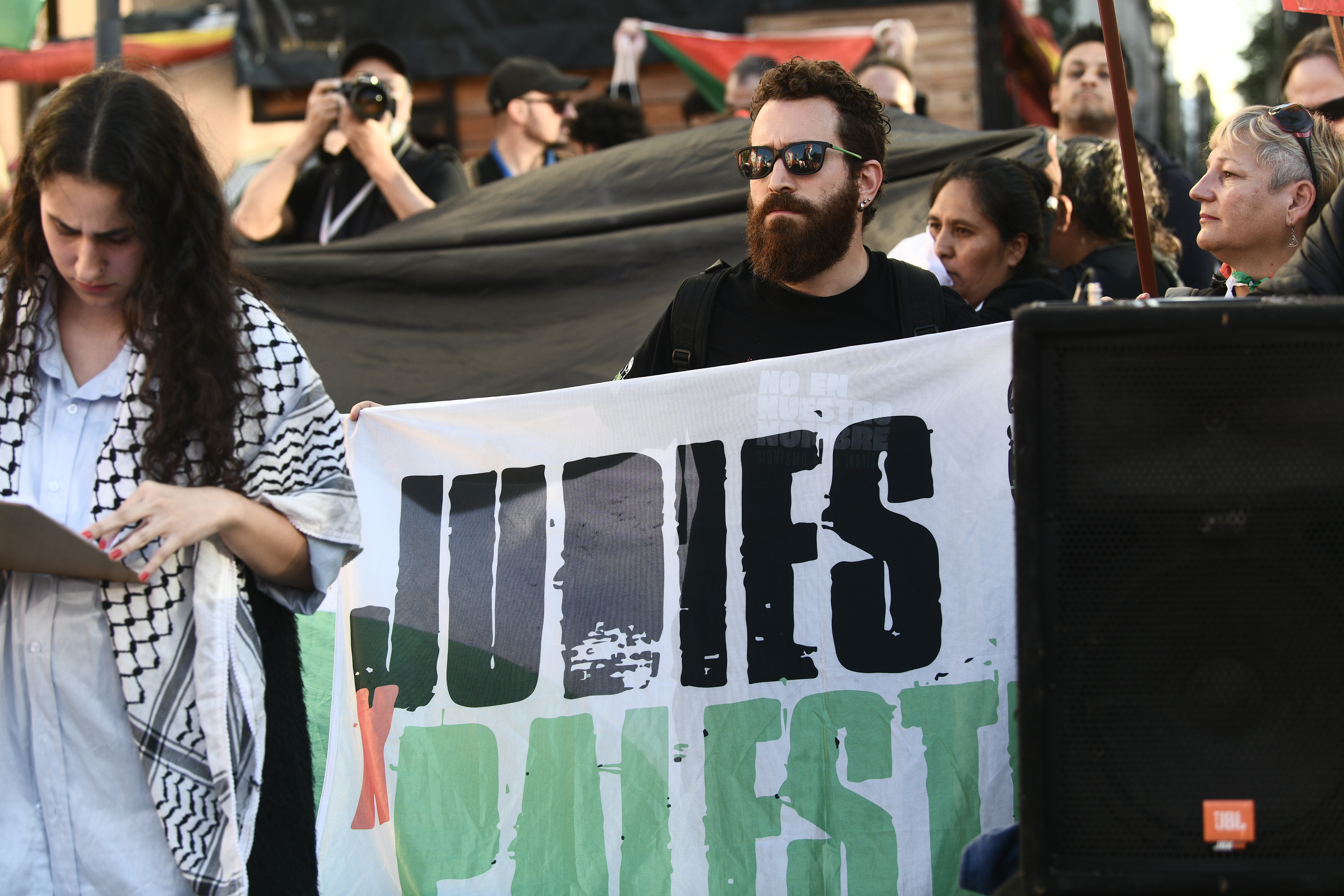 Manifestación del grupo "JudíesxPalestina" en Buenos Aires.