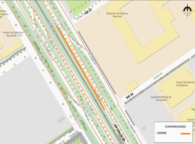 ¡Ojo! Habrá cierre en la calzada de TM de la Av. Calle 26 entre carreras 54 y 57
