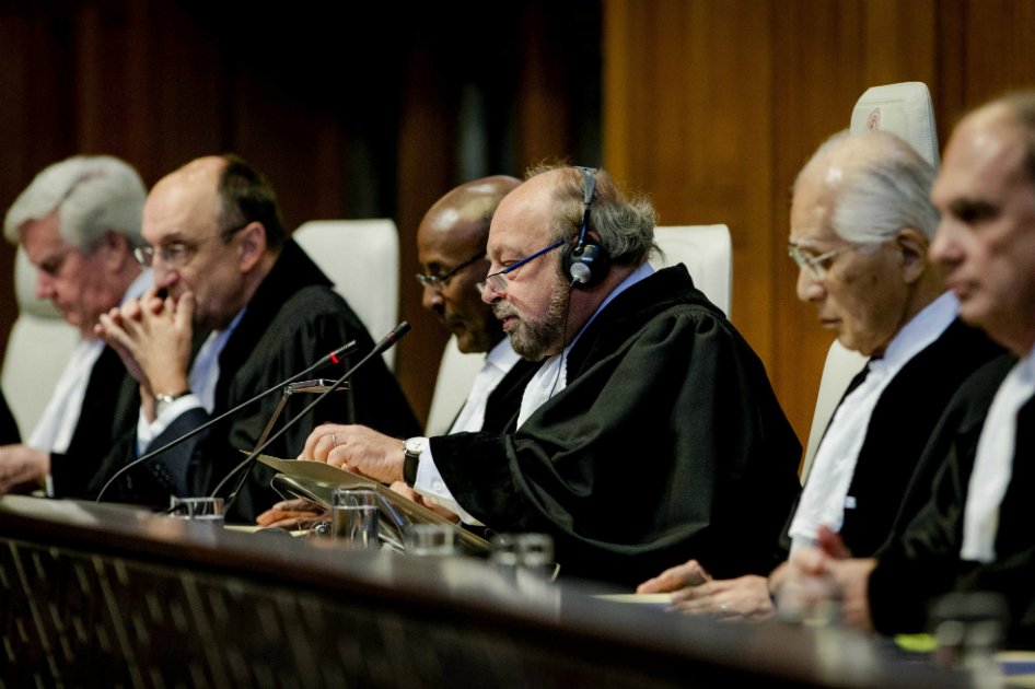 Lectura de la sentencia de excepciones preliminares el pasado jueves en La Haya. / EFE