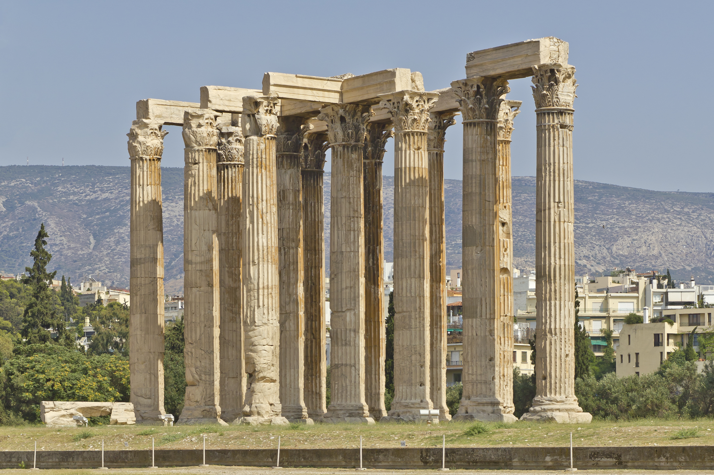 El templo de Zeus Olímpico hoy. Allí, en la antigüedad, se celebraban los Juegos Olímpicos.