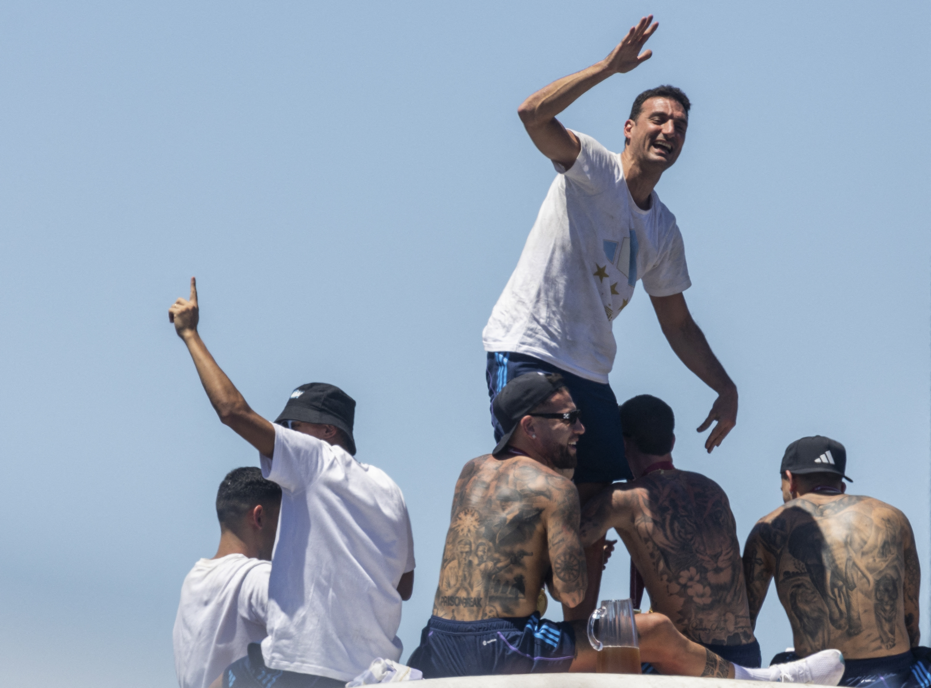 Celebración de Argentina por el título de la Copa del Mundo.