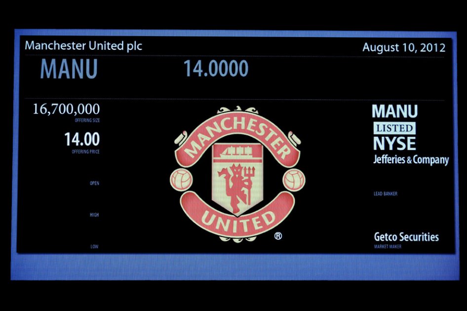 Acciones de Manchester United cayeron, tras una semana de haber salido a la bolsa