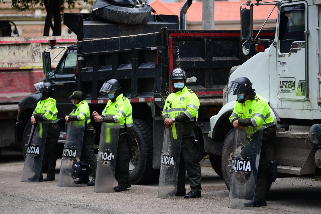 Plantón de volqueteros en Bogotá, Carrera Séptima con Calle 172.