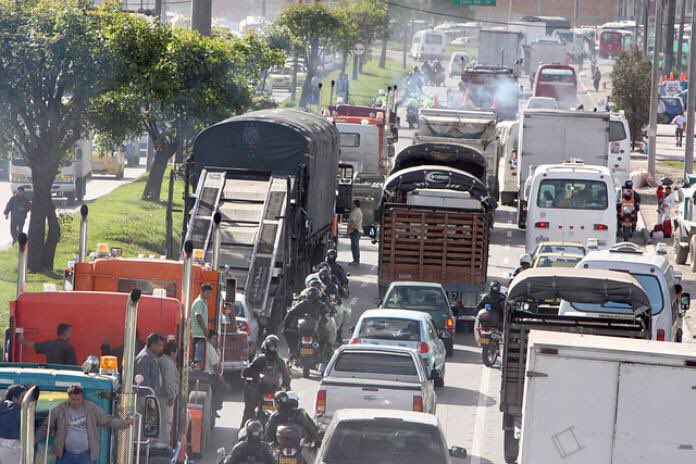 La movilización inició a las 5:00 de la mañana desde el municipio de Mosquera.