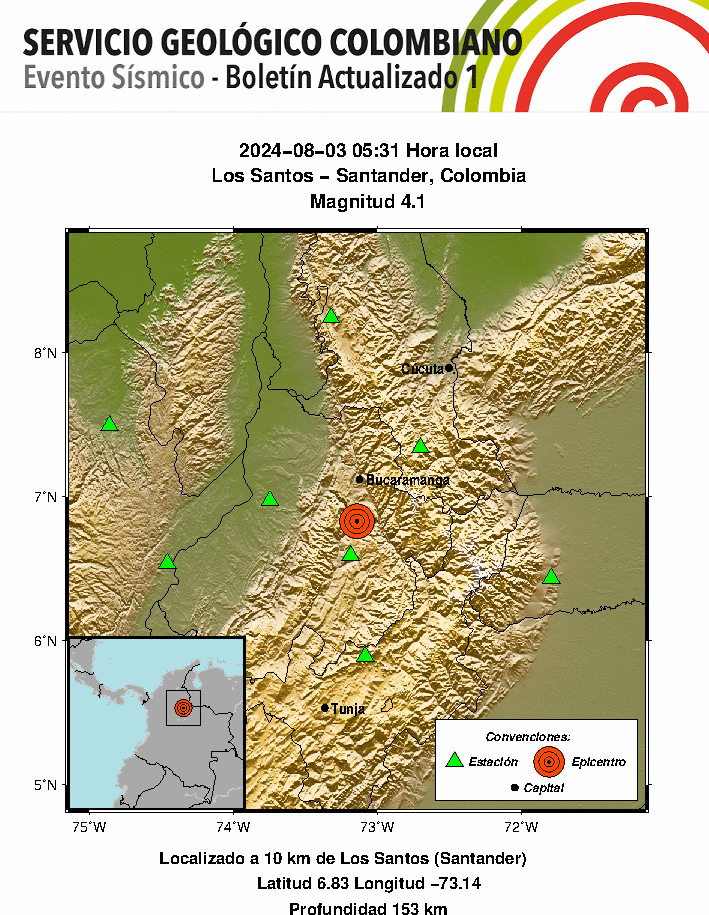 ¿Lo sintió? Este sábado se registró un temblor de 4.1 con epicentro en Los Santos